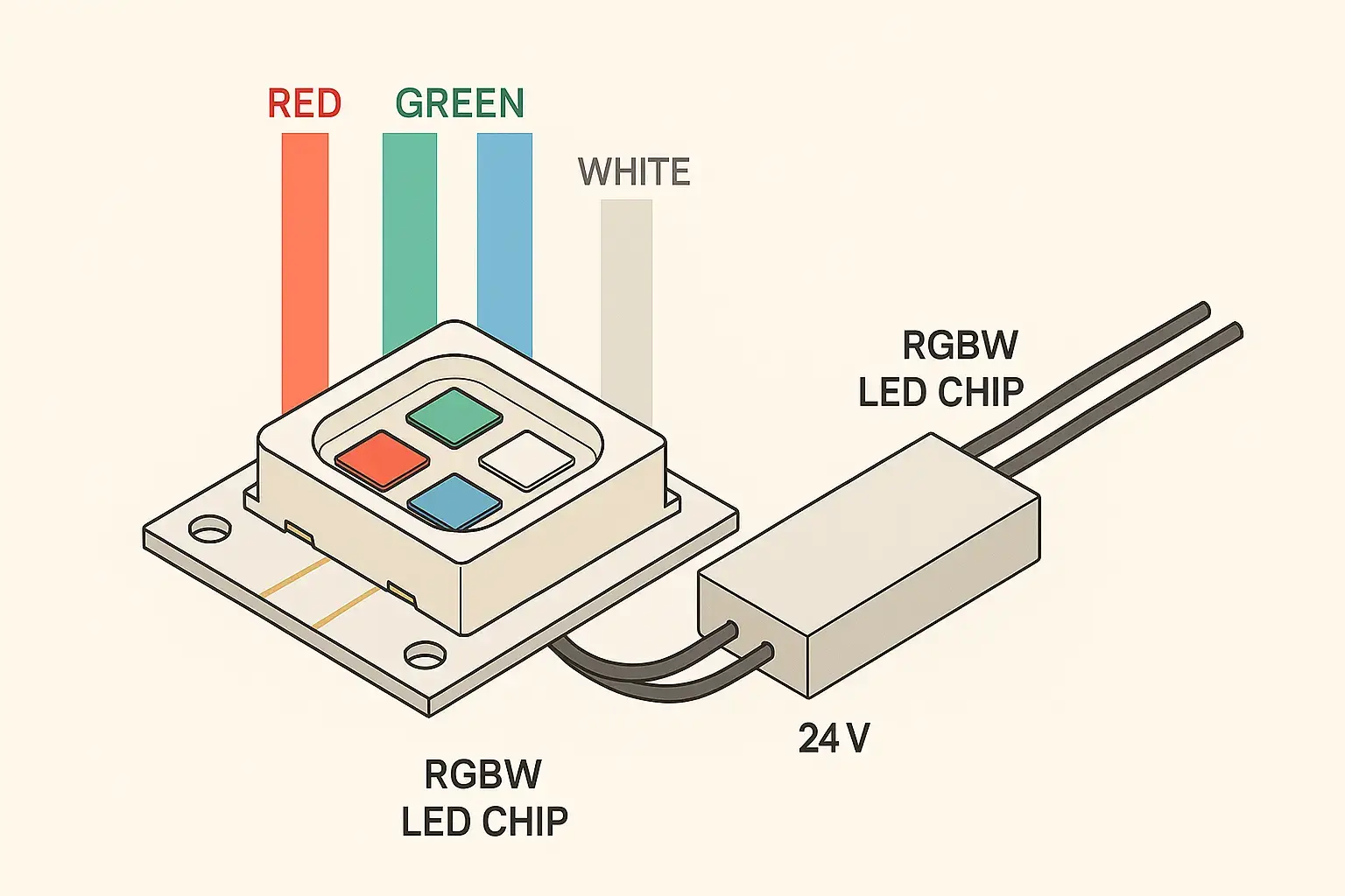 DC24V RGBW LED chip illustration