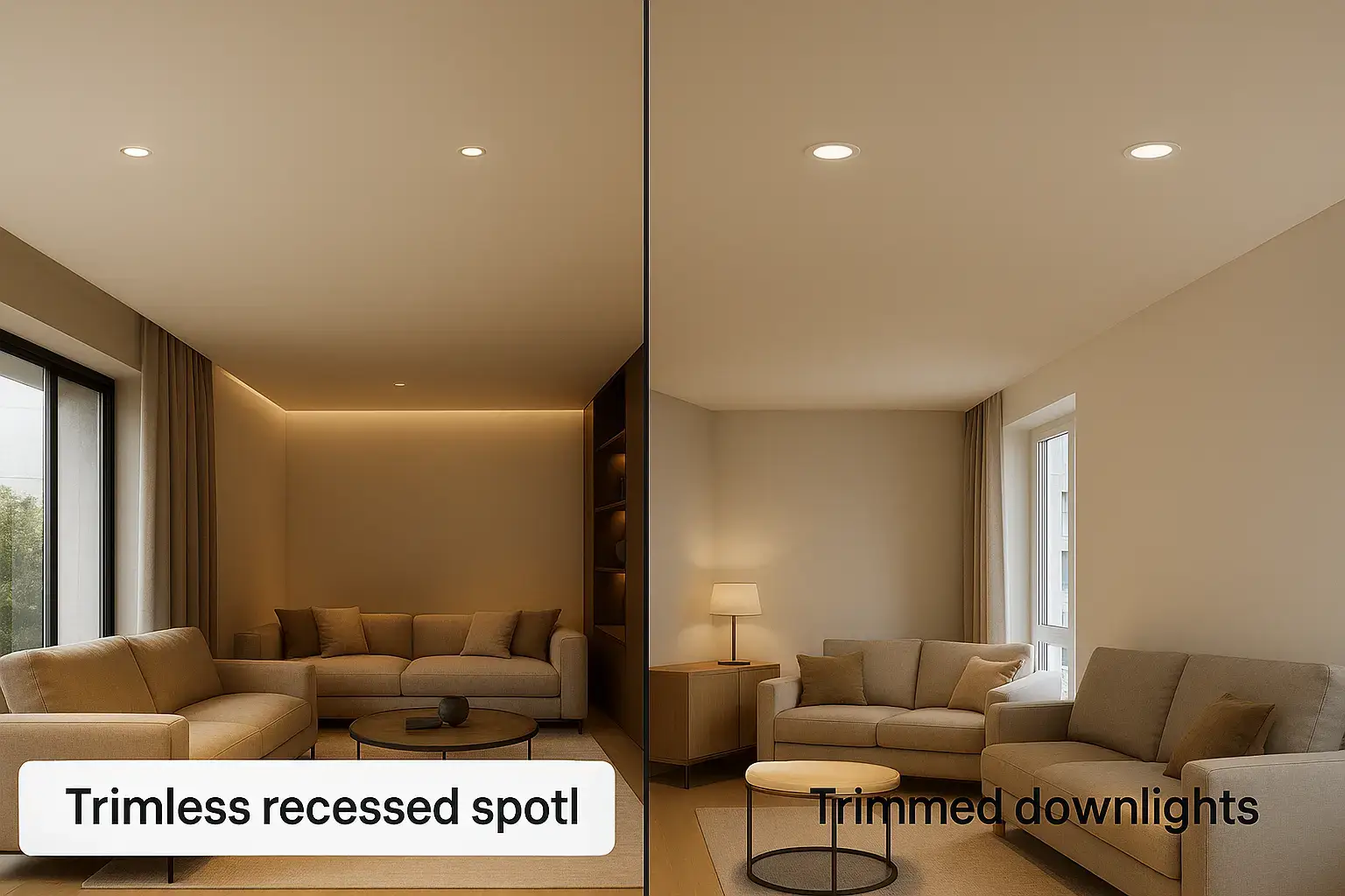 trim vs trimless recessed downlight