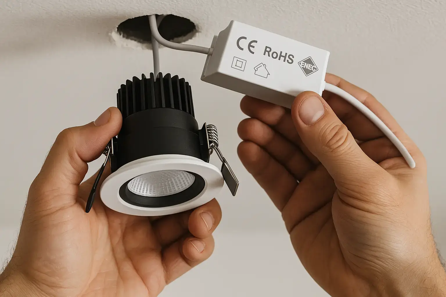 certified LED downlight installation