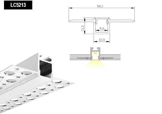 plaster in profile led