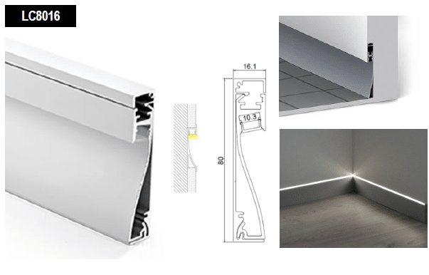 skirting aluminum led profile