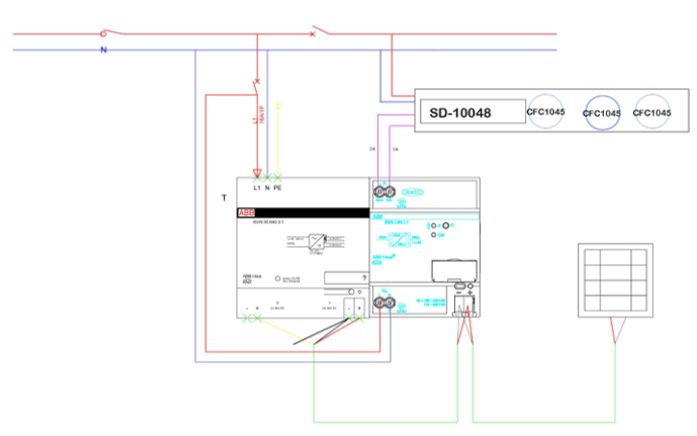 knx system interface with magnetic track lights