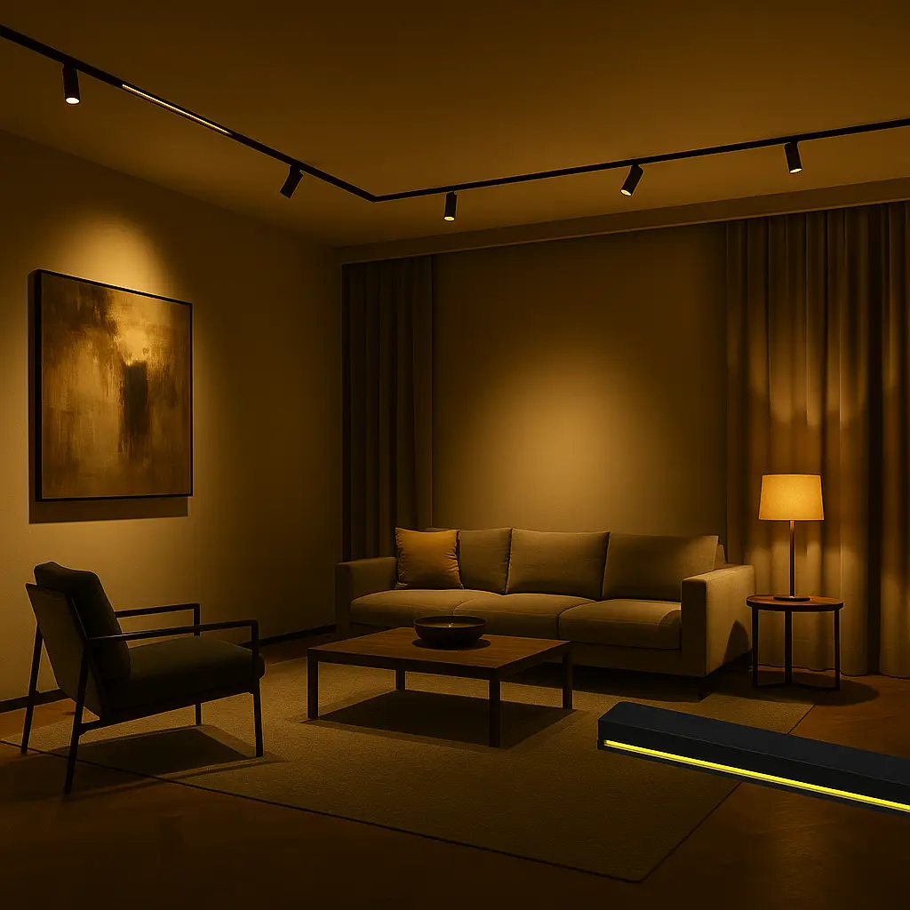 luxury villa living room lighting