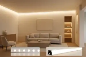 luxury modern interior with led profiles providing smooth diffused lightings