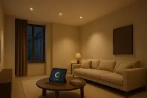 minimalist luxury living room with trimless downlights