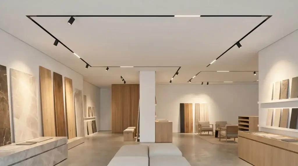 48v magnetic track lighting for architectural showrooms